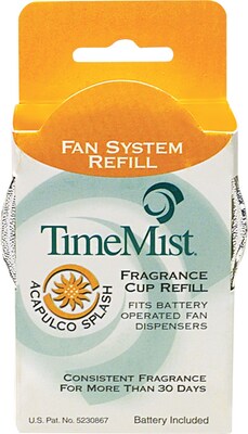 TimeMist Fan Fragrance Cup Refill, Acapulco Splash, Clear, 1 oz. Cup (WTB304607TM)
