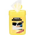 Fellowes® Cloth Multipurpose Cleaning Wipe, 65 Wipes/Tub