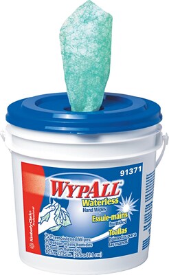 Wypall Waterless Hand Wipes, Citrus Fragrance, 75 Wipes/Bucket (91371EA)