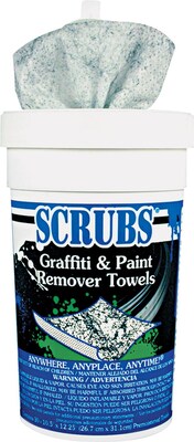 Scrubs Graffiti & Spray Paint Cloth Remover Towel, Unscented, 30/Tub, 6 Tubs/CT (ITW90130CT)