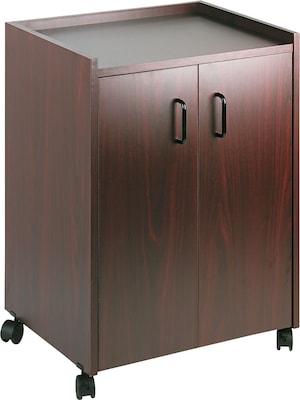 Safco® 2 Door Mobile Refreshment Center; 1 Shelf; 31(H) x 23(W) x 18(D); Mahogany