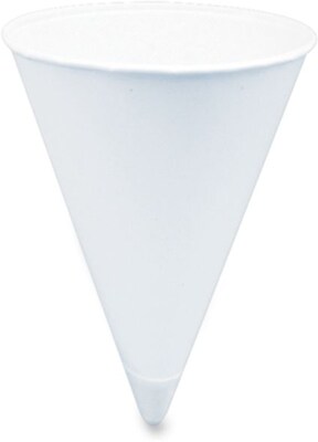 Solo® Paper Water Cup; Cone, 4 oz.; White; 5000/Carton