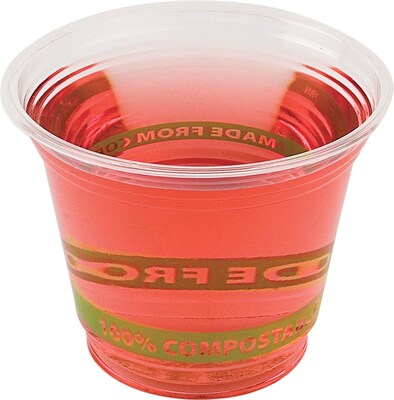 Eco-Products® Compostable Corn Plastic Cold Cup; 9 oz.; Clear; 1000/Carton