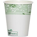 Dixie® Viridian™ Paper Hot Cup with PLA lining; 10 oz.; White/Green; 1000/Carton