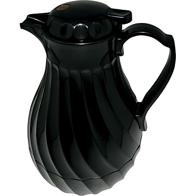 Hormel Swirl Design Poly Lined Coffee Carafe, 40 oz., Black