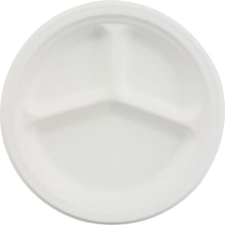 Chinet® Classic 10-1/4 Three Compartment Paper Plates