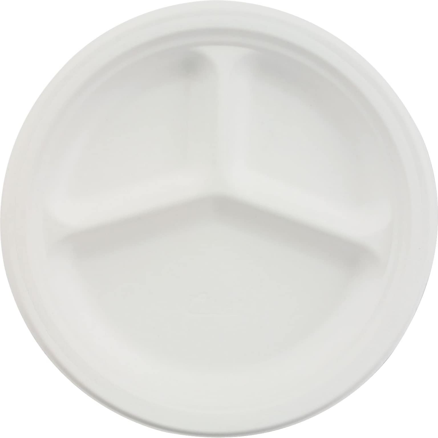 Chinet® Classic Paper Plates; Three Compartments, 10-1/4 Diameter, 500/Case