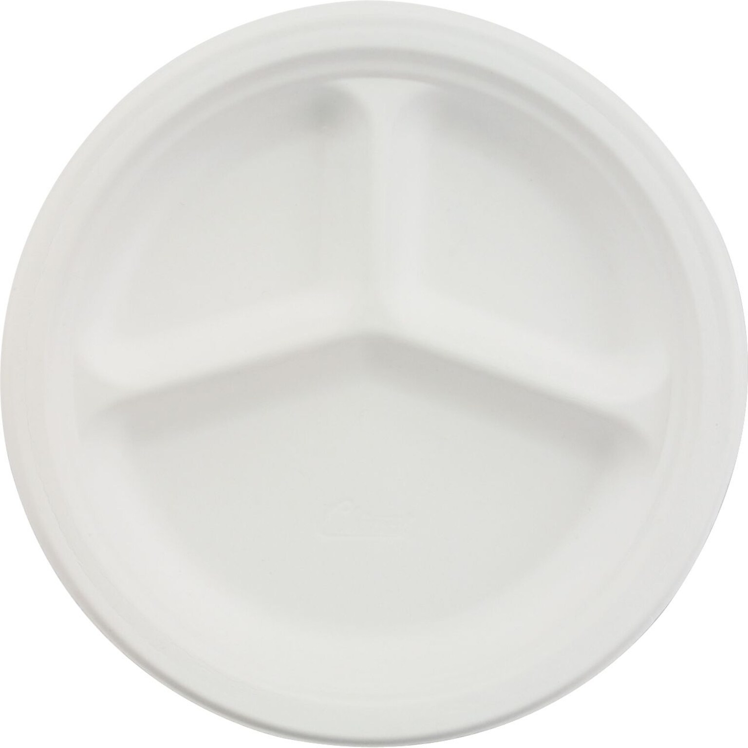 Chinet® Classic Paper Plates; Three Compartments, 10-1/4 Diameter, 500/Case