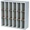 Safco®  18-Compartment Wood Mail Sorter, 33¾ W x 12 D x 32¾ H, Gray (7765GR)
