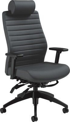 Global Aspen? Executive Back Softhide Vinyl Multi-Tilt Chair With Headrest; Onyx