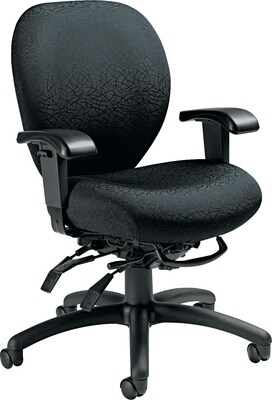 Global Mallorca? Mid Back Multi-Tilt Chair; Midnight Black