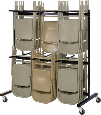 Safco® Steel Two-Tier Chair Cart; Black; 70 1/4H x 64 1/2W x 33 1/2D