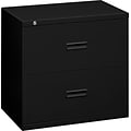 HON Lateral File, 2 Drawers, Molded Pull, 36W, Black Finish (BSX482LP)