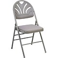 COSCO Bridgeport™ Fanfare™ Fabric Padded Seat Deluxe Molded Back Folding Chair, Kinnear Taupe
