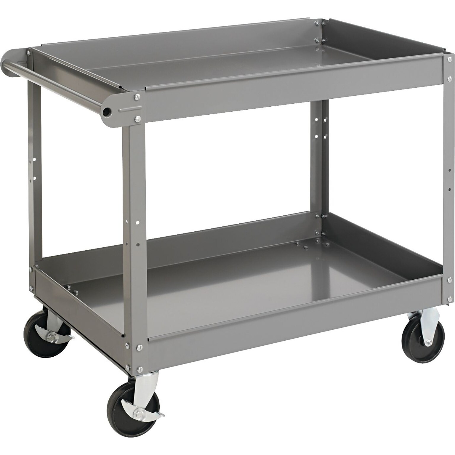 Tennsco 32H x 24W x 36D Two-Shelf Metal Cart, Gray