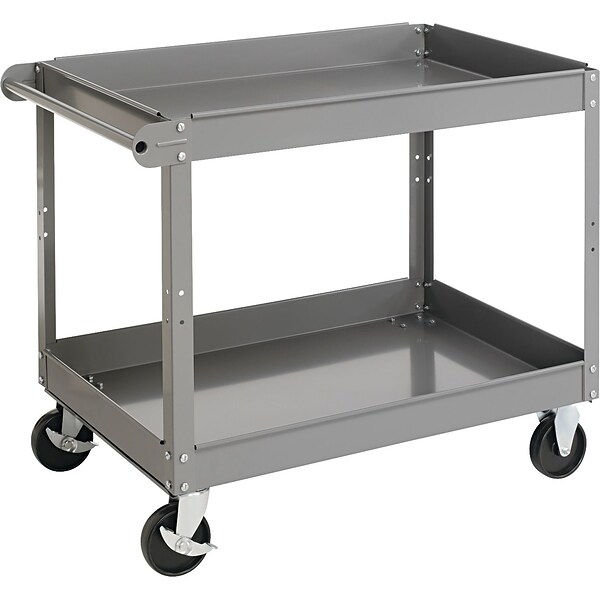 Tennsco 32H x 24W x 36D Two-Shelf Metal Cart, Gray