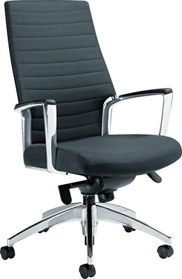 Global Accord? High Back Tilt Leather Chair; Black