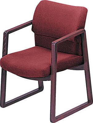 HON® 2400 Series Fabric Sled Base Guest Chair, Burgundy/Mahogany (HON2403NAB62)