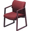 HON® 2400 Series Fabric Sled Base Guest Chair, Burgundy/Mahogany (HON2403NAB62)