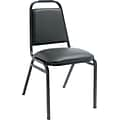 Alera Continental Vinyl Square-Back Stacking Chairs, Black, 4/CT (ALESC68VY10B)