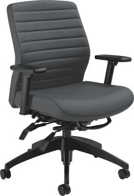 Global Aspen? Mid Back Softhide Vinyl Multi-Tilt Chair; Onyx