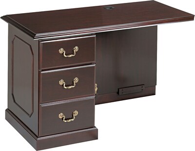 DMi® Governors Executive Solid Hardwood Base Left Single Pedestal Return; 30H x 48W x 24D