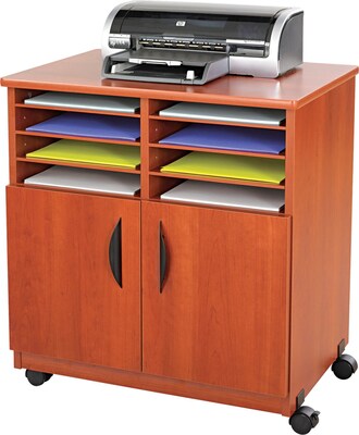 Safco 6 Wood/Veneer Laminate Machine Stand, Cherry (1851CY)