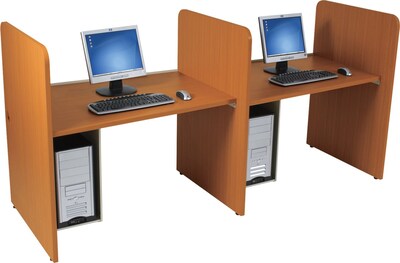 BALT® Laminate Add-On H Carrel; Medium Oak