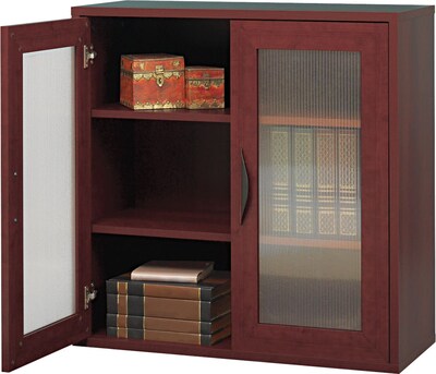 Safco® Apres Laminated Wood Collection in Mahogany Finish; 29-3/4W Two-Door Cabinet