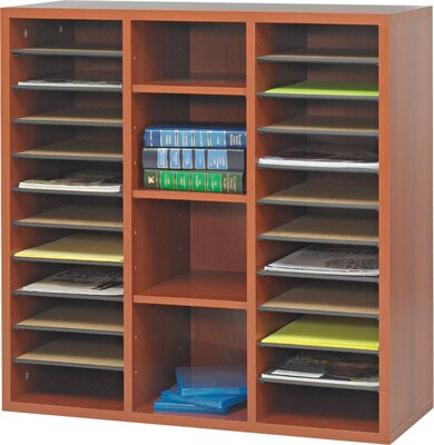 Safco® Apres Laminated Wood Collection in Cherry Finish; 29-3/4W Literature Organizer
