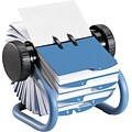 Rolodex™ 6-7/8D Open Rotary Business Card File With 24 Guides, Blue
