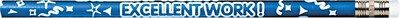 Moon Products Woodcase Pencil, HB-Soft, No. 2 Lead, Blue Barrel, Excellent Work, 12/Pack