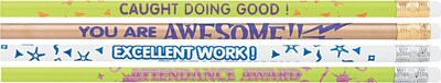 Moon Products Woodcase Pencil, HB-Soft, No. 2 Lead, Motivational Assortment Barrel, 144/Pack