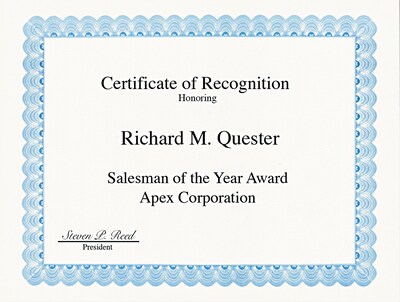 Geographics ® Certificate For Copiers, Laser And Inkjet Printers, Blue, 8 1/2(W) x 11(L), 50/Pack