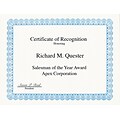 Geographics ® Certificate For Copiers, Laser And Inkjet Printers, Blue, 8 1/2(W) x 11(L), 50/Pack
