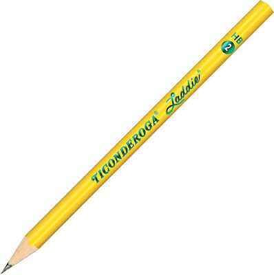 Dixon Ticonderoga Laddie Woodcase Pencil without Eraser, Yellow, No. 2 Soft Lead, Dozen (13040)