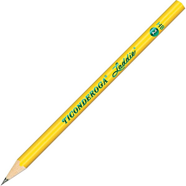Dixon Ticonderoga Laddie Woodcase Pencil without Eraser, Yellow, No. 2