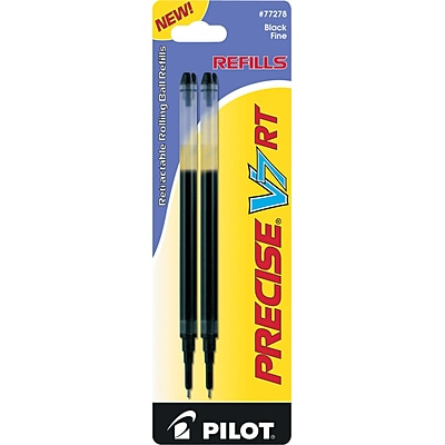 Black Ink 6 Pack Fine Point Pilot Precise V7 RT Retractable Rolling Ball Pens