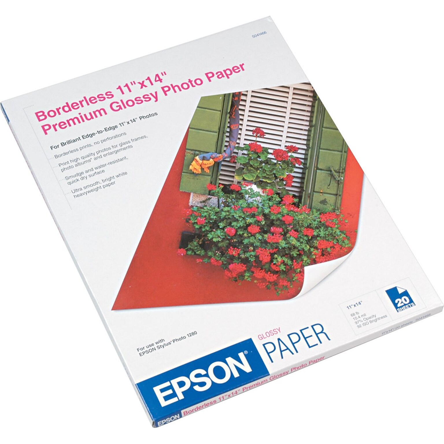 Epson Glossy Photo Paper, 11 x 14, 20/Pack (S041466)