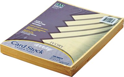 Array 65 lb. Cardstock Paper, 8.5 x 11, Ivory, 100 Sheets/Pack