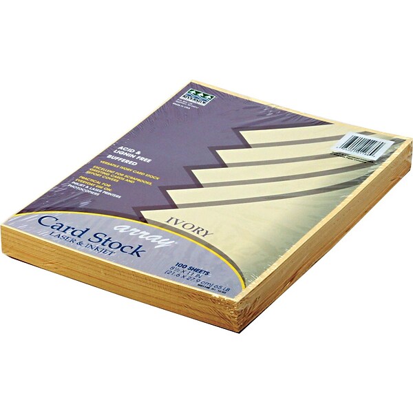 JAM Paper Ivory Cardstock 65 lb. Cardstock Paper 8.5 x 14 Natural  Parchment