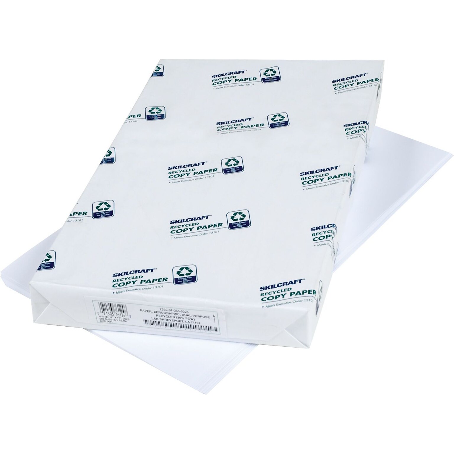 AbilityOne Copier Paper for Plain-Paper Copiers, 11 x 17, White, 500 Sheets/Ream, 5 Reams/Box (NSN0855225)