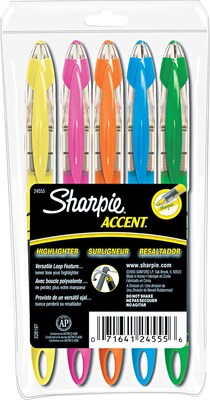 Sanford Highlighter Liquid Accent, Assorted Colors, 5/St