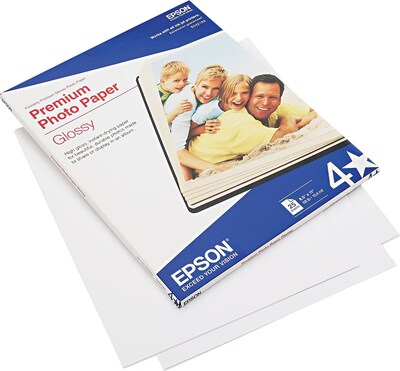 Epson Premium Glossy Photo Paper, 8.5 x 11, 25/Pack (S042183)