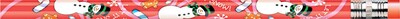 Moon Products Woodcase Pencil; HB-Soft; No. 2 Lead; Red; White Barrel; Snowman Design; 12/Box