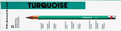 Prismacolor® Drawing Pencil, 6B, 2 mm Dia, Turquoise Barrel, 12/Pack