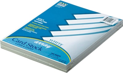 Pacon Array Recycled Card Stock Paper, 65 Lbs., White, 8 1/2H x 11W, 100 Sheets/Pk