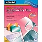 Apollo Inkjet Printer Transparency Film, Clear, 8 1/2"(W) x 11"(H), 50/Box (CG7031S)
