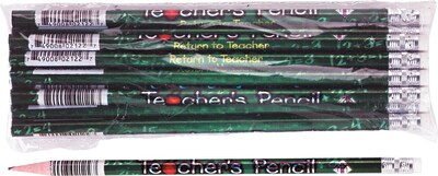 Moon Products Wooden Pencil, No. 2, Soft Lead, Black/Green Barrel, 12/Pack (MPD2122B)