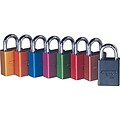 American Lock® Rectangular Padlocks, 5 Pin, Aluminum, Green, Keyed Different